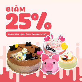 Giảm 25% Bánh Kem Lạnh Tất Cả Các Size 